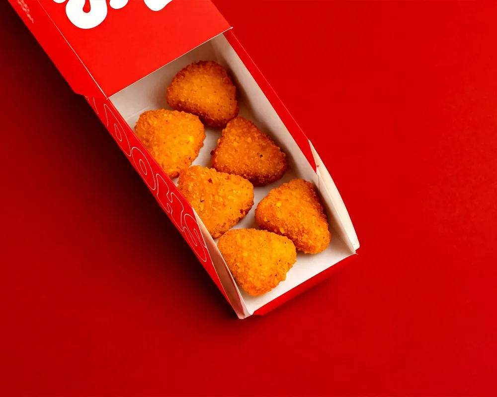 Dough Dohs Mac & Cheese Bites in a branded red box